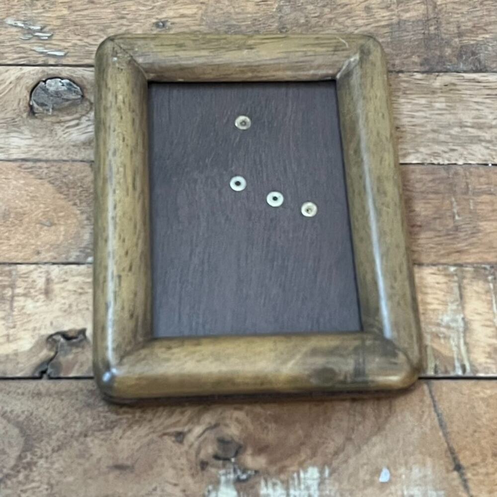 Rare Woods Picture Frame Fits 3.5" x 5" Photos Desert Brown Glass Vintage MCM